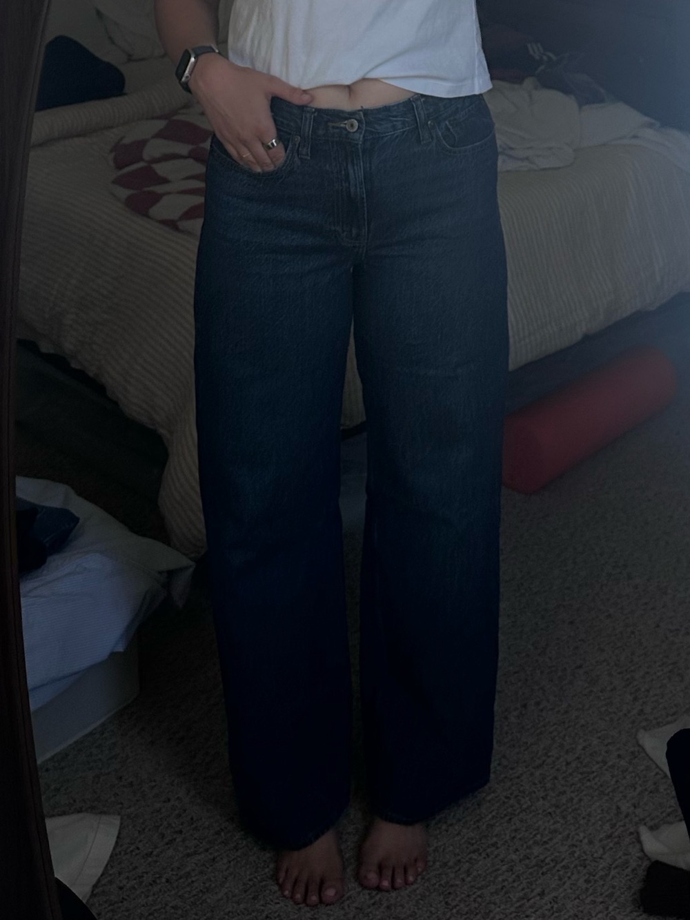 Abercrombie & Fitch High Rise Wide Leg Jeans - Size 28L